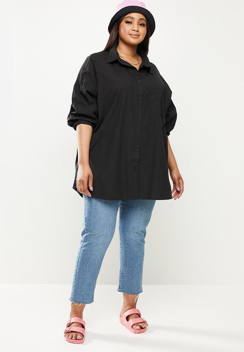 Cotton On - Curve dad shirt - black