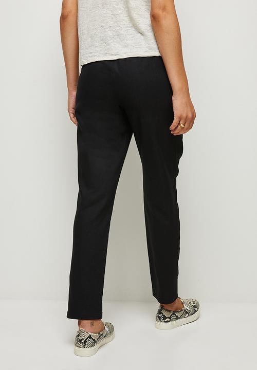 edit - Soft linen jogger - black