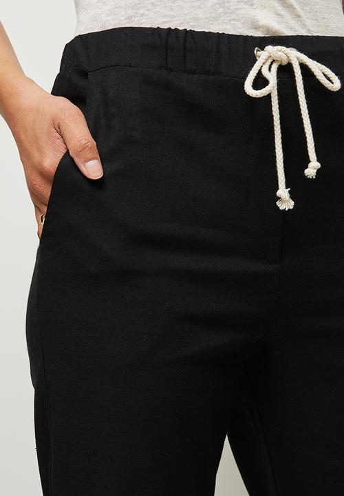 edit - Soft linen jogger - black