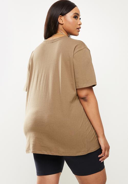 Cotton On - Curve dad short sleeve tee - cocoa bean