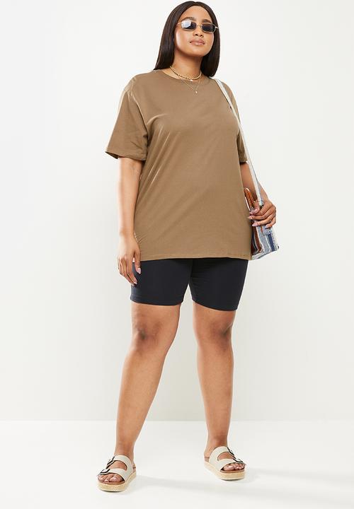 Cotton On - Curve dad short sleeve tee - cocoa bean