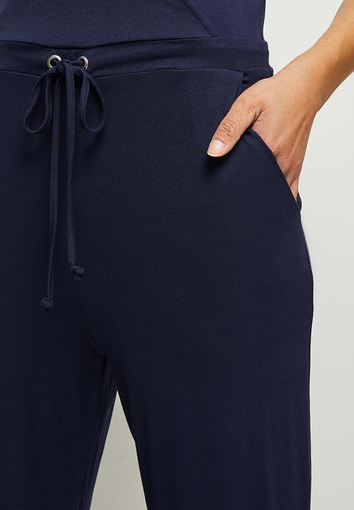 edit - Wide sleeve mock wrap jumpsuit - navy