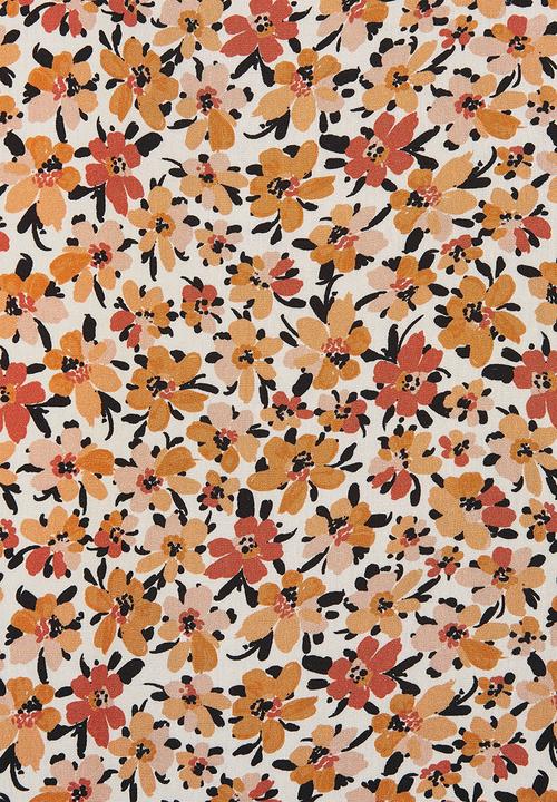 edit - Piecrust peasant blouse - rust shades floral