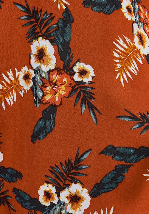 edit Plus - Easy fitting jumpsuit - rust ground print
