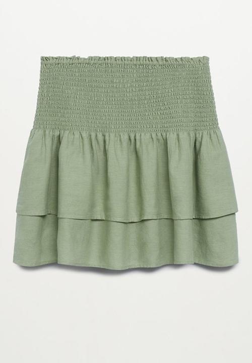 MANGO - Skirt chima - light pastel green