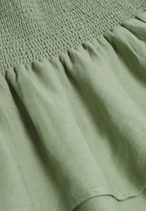 MANGO - Skirt chima - light pastel green