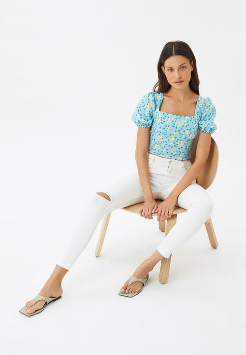 Trendyol - Balloon sleeve blouse - blue