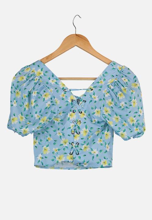 Trendyol - Balloon sleeve blouse - blue