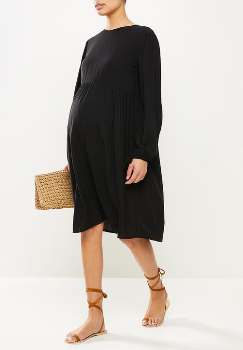 Superbalist - Tie balloon sleeve babydoll dress - black
