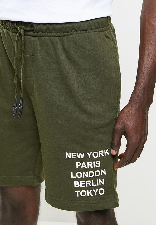 Brave Soul - City fleece shorts - mid khaki