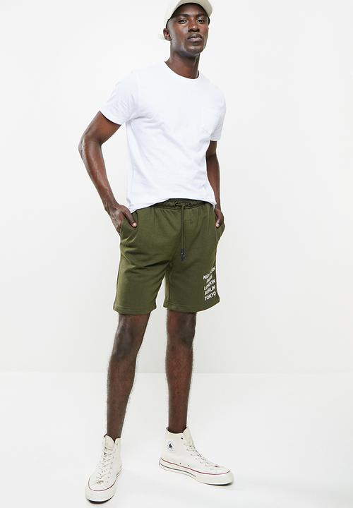 Brave Soul - City fleece shorts - mid khaki