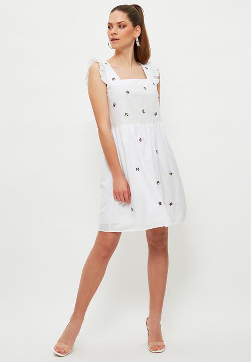 Trendyol - Embroidered dress - white