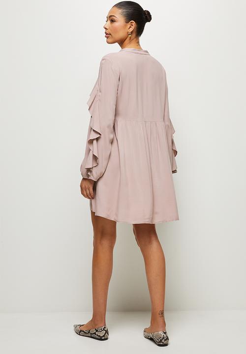 MILLA - Ruffle sleeve mini shirt - mauve