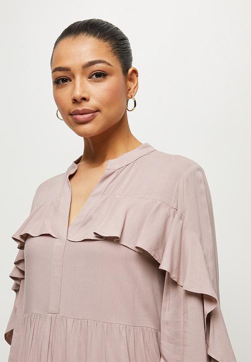 MILLA - Ruffle sleeve mini shirt - mauve