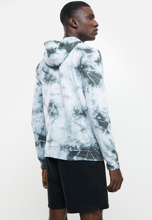 Brave Soul - Splatter tie dye hoodie - black & white 