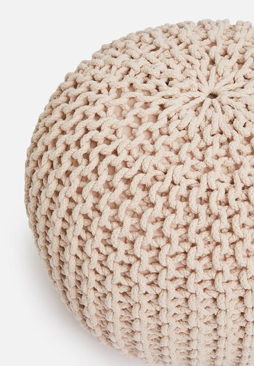 Sixth Floor - Kuku woven pouf - rose