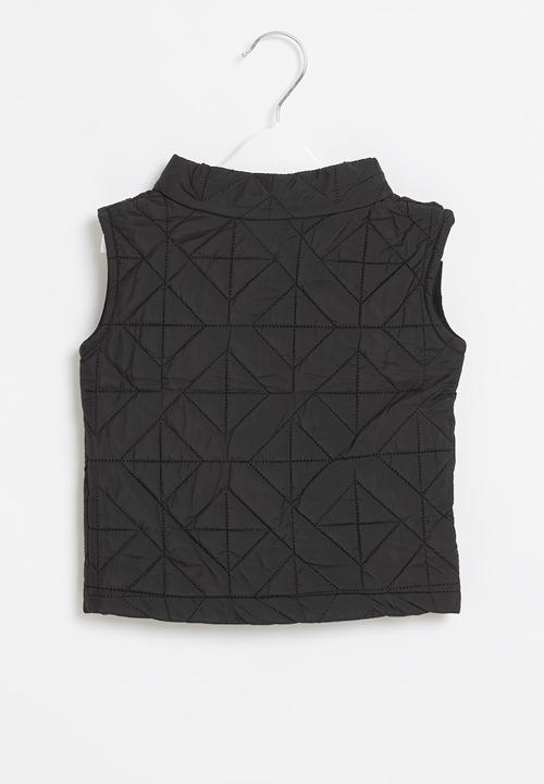 Pop Candy - Baby boys sleeveless puffer jacket - black