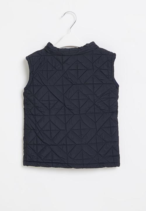 Pop Candy - Baby boys sleeveless puffer jacket - navy