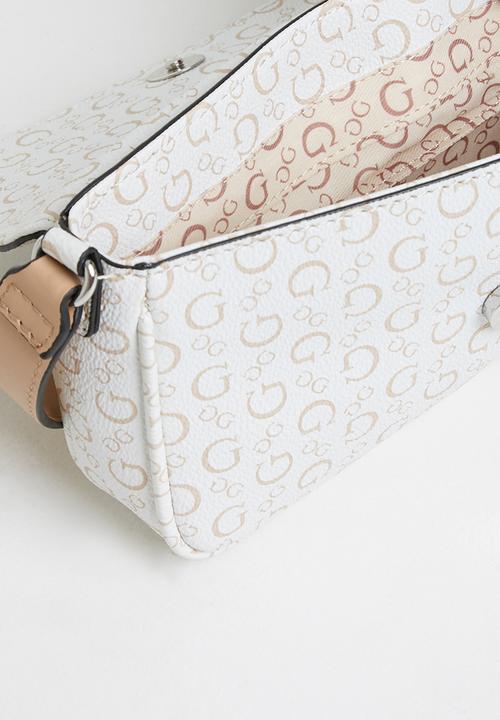 GUESS - Karlan mini flap crossbody - white