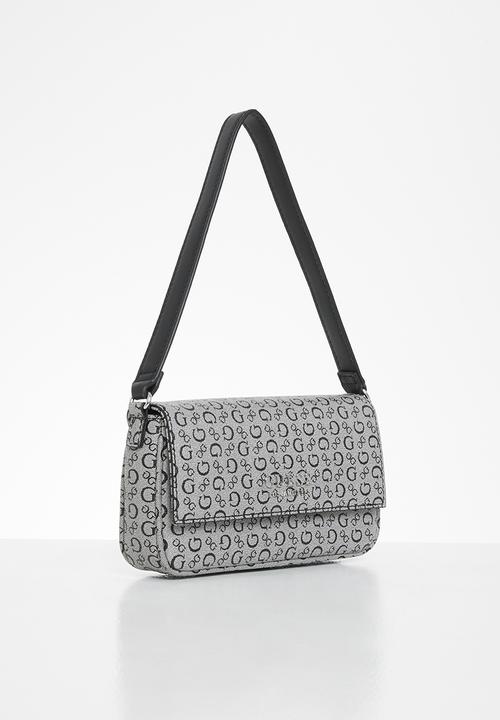 GUESS - Karlan mini flap crossbody - black & grey