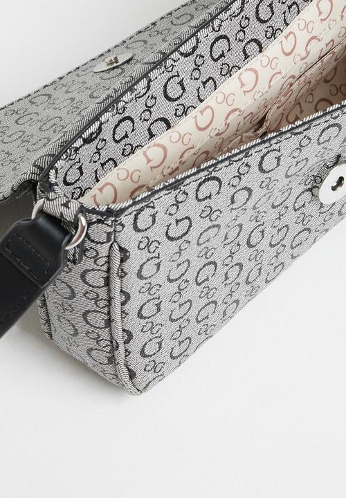GUESS - Karlan mini flap crossbody - black & grey