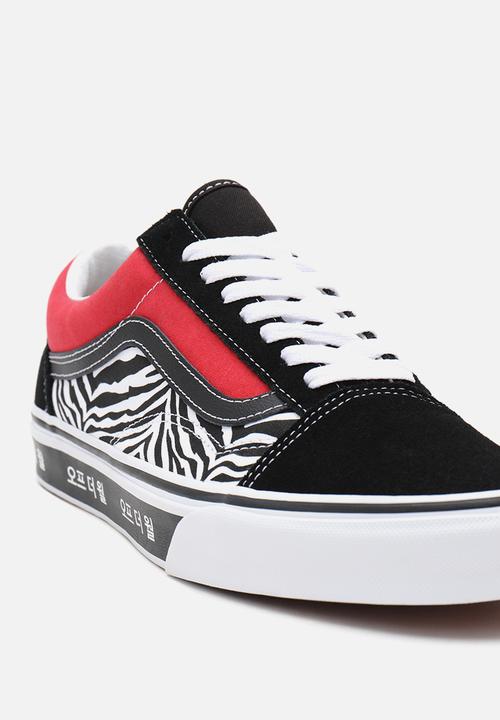 Vans - Old skool - (korean typography) racing red/true blue