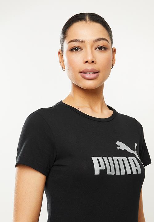 PUMA - Ess+ metallic logo tee w - black 