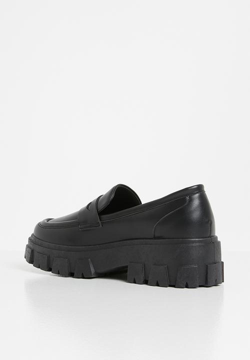 Jada - Lug sole loafer - black
