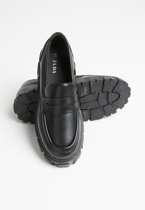Jada - Lug sole loafer - black
