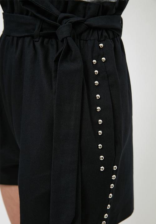 Trendyol - Belted bermuda shorts - black