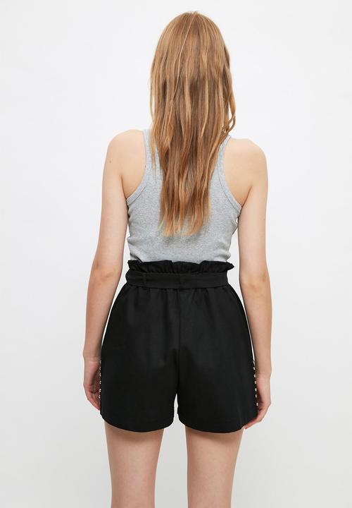 Trendyol - Belted bermuda shorts - black