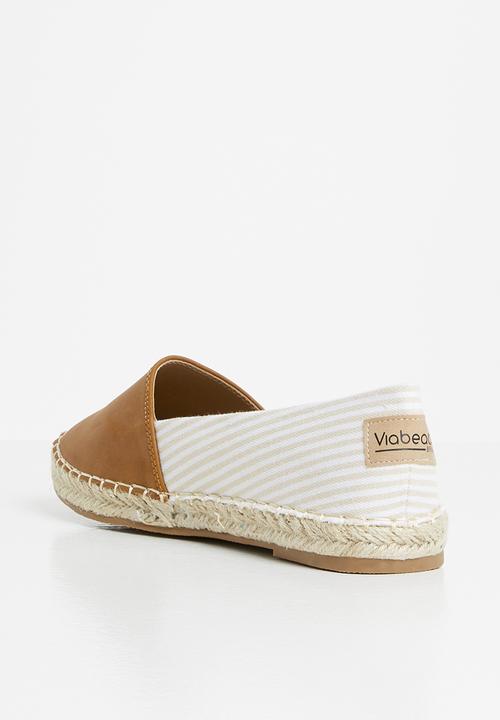 Viabeach - Espa3 espadrille - tan & white