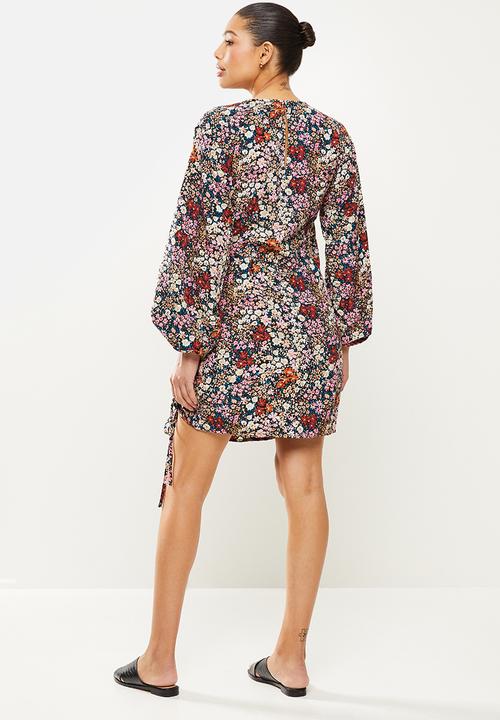 Vero Moda - Selma long sleeve short dress - wild rose