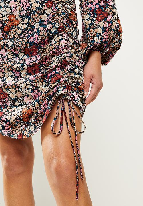 Vero Moda - Selma long sleeve short dress - wild rose