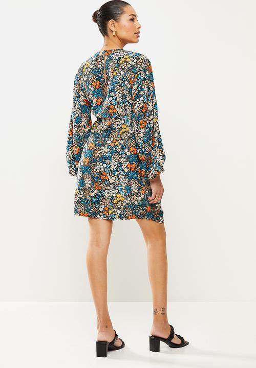 Vero Moda - Selma long sleeve short dress - red clay
