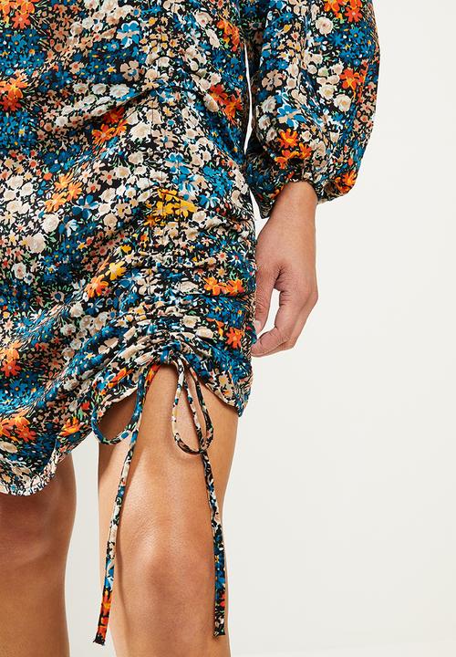 Vero Moda - Selma long sleeve short dress - red clay