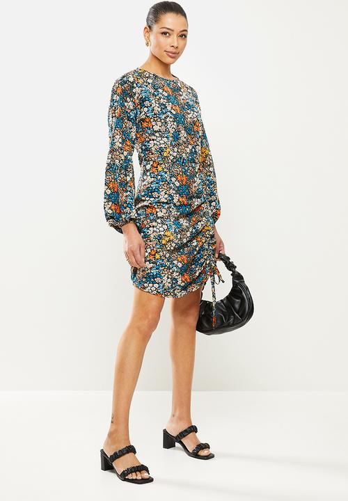 Vero Moda - Selma long sleeve short dress - red clay