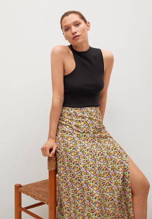 MANGO - Skirt peca - black