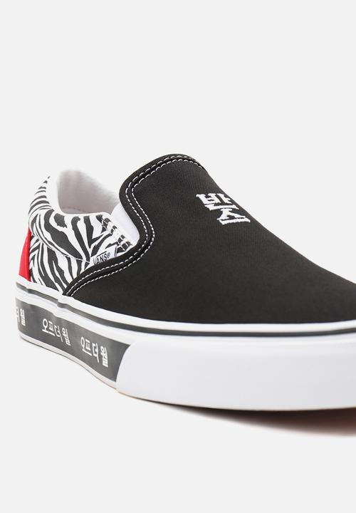 Vans - Classic slip-on - (korean typography) racing red/true blue
