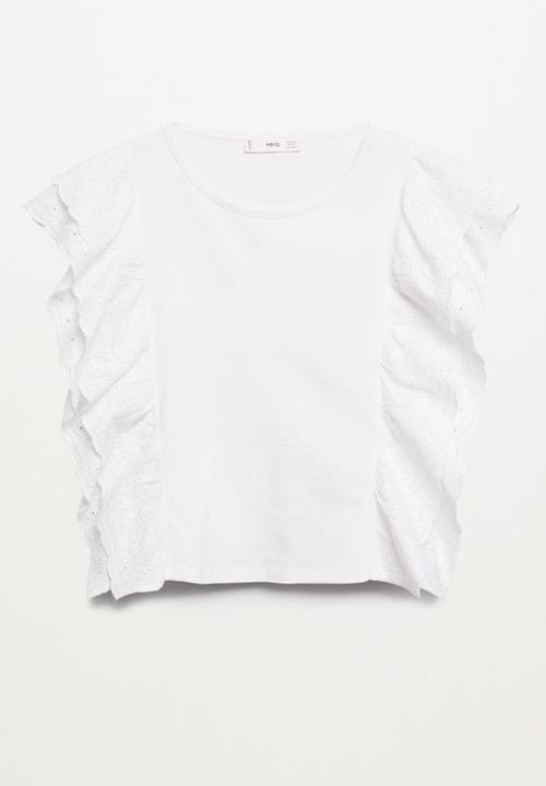 MANGO - T-shirt anis - white