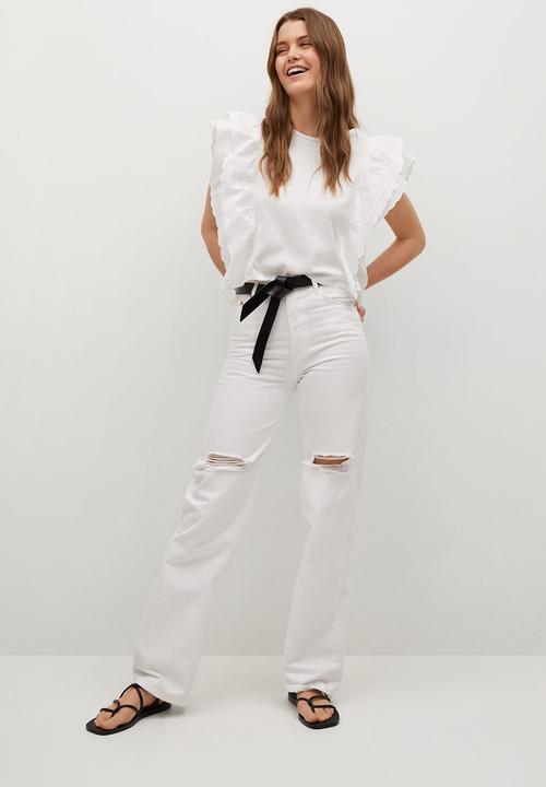 MANGO - T-shirt anis - white