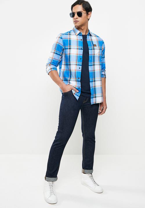 Superdry. - Workwear lite shirt - chambray blue check