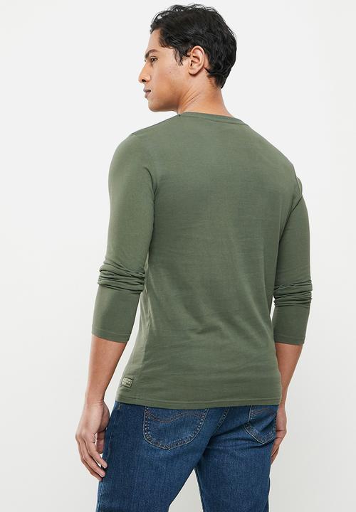 Superdry. - Military graphic top - ivy green