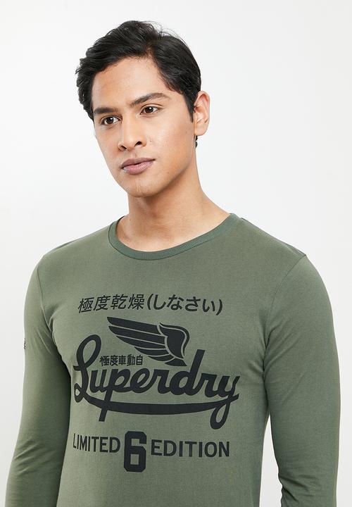 Superdry. - Military graphic top - ivy green