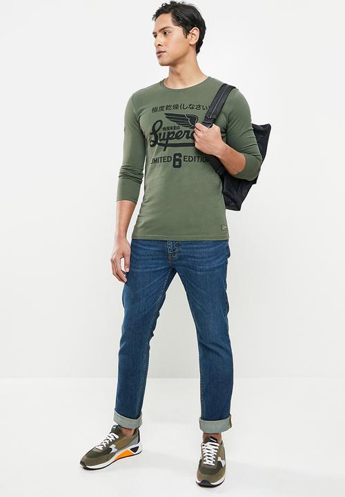 Superdry. - Military graphic top - ivy green