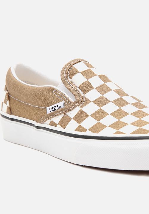Vans - Classic slip-on - (checkerboard) bronze age/true white