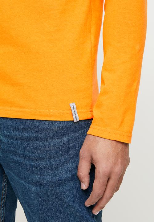 Superdry. - Collegiate graphic long sleeve top - alaska gold