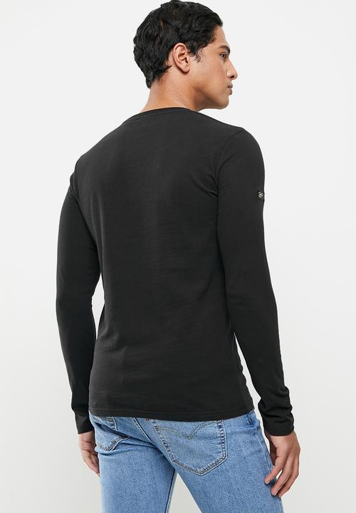 Superdry. - Military graphic top - black
