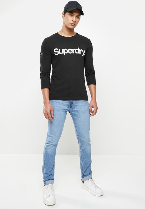 Superdry. - Military graphic top - black
