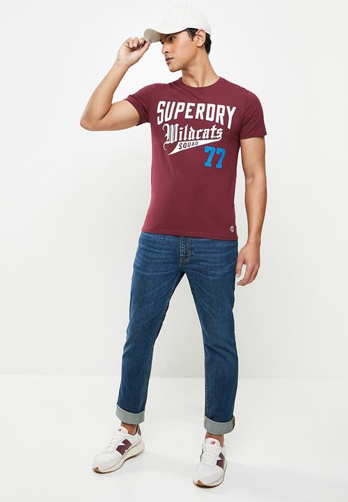 Superdry. - Collegiate graphic tee - burgundy 